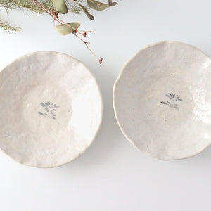 Kitagama Kasen Hiroshige Kato Flat Bowl White Flower | Serving Bowl Seto Ware