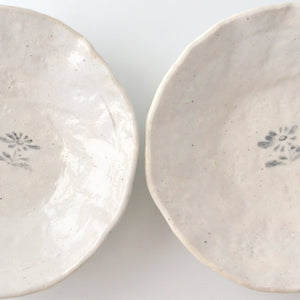 Kitagama Kasen Hiroshige Kato Flat Bowl White Flower | Serving Bowl Seto Ware