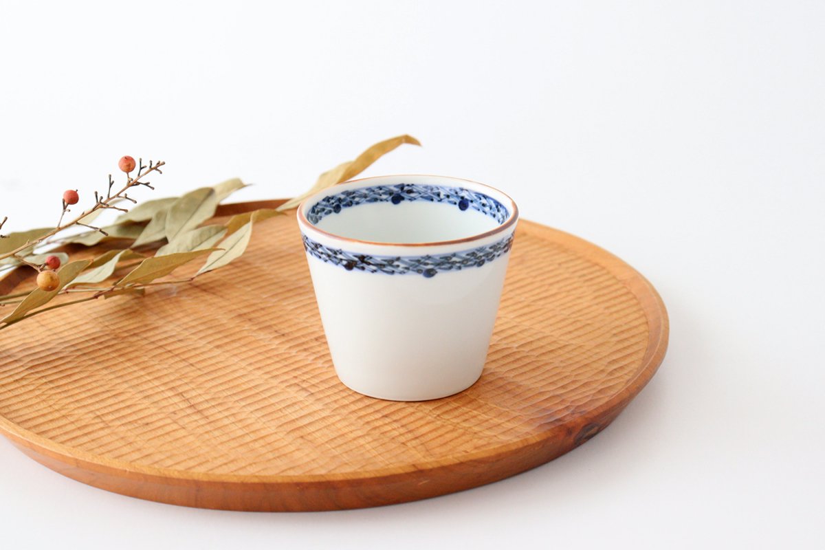 Soba Choko Blue-lined Pattern | Free Cup Arita Ware