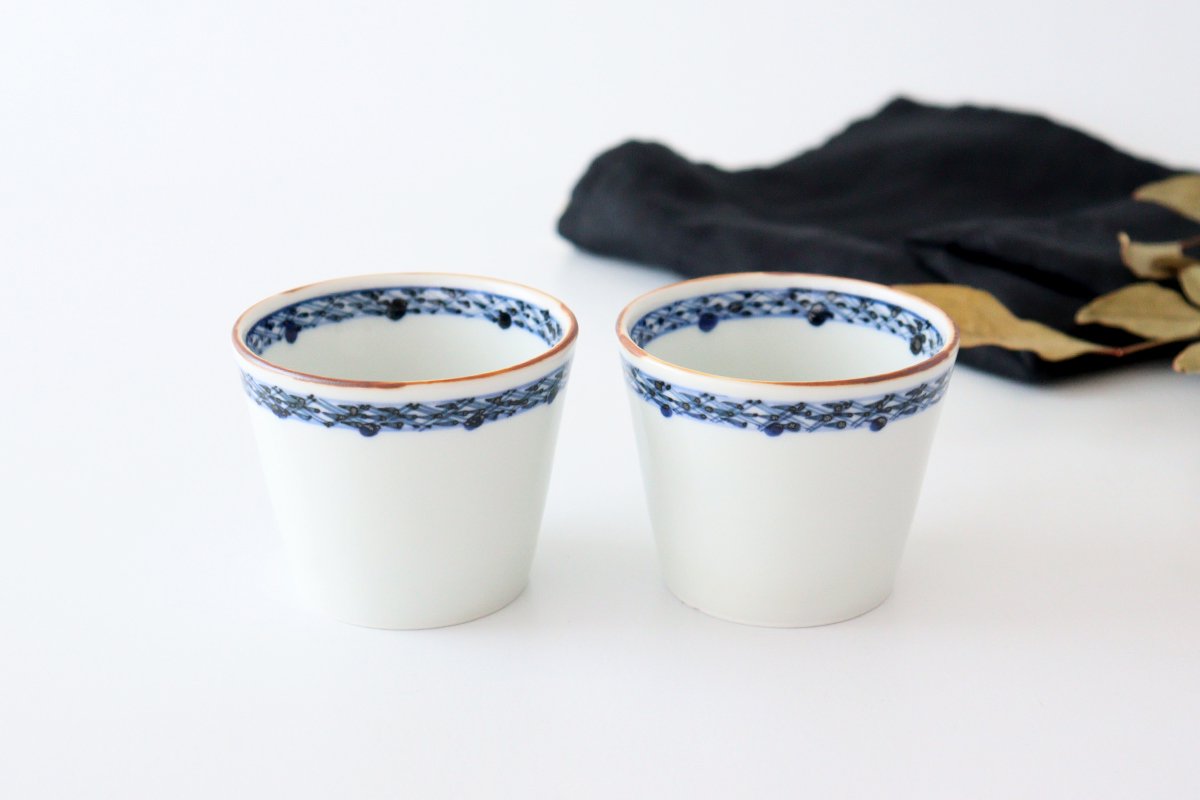 Soba Choko Blue-lined Pattern | Free Cup Arita Ware