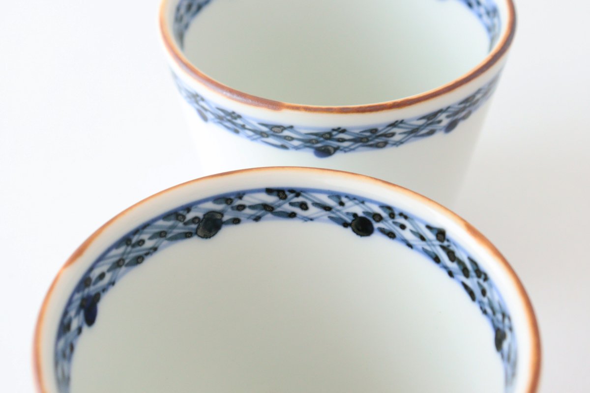 Soba Choko Blue-lined Pattern | Free Cup Arita Ware