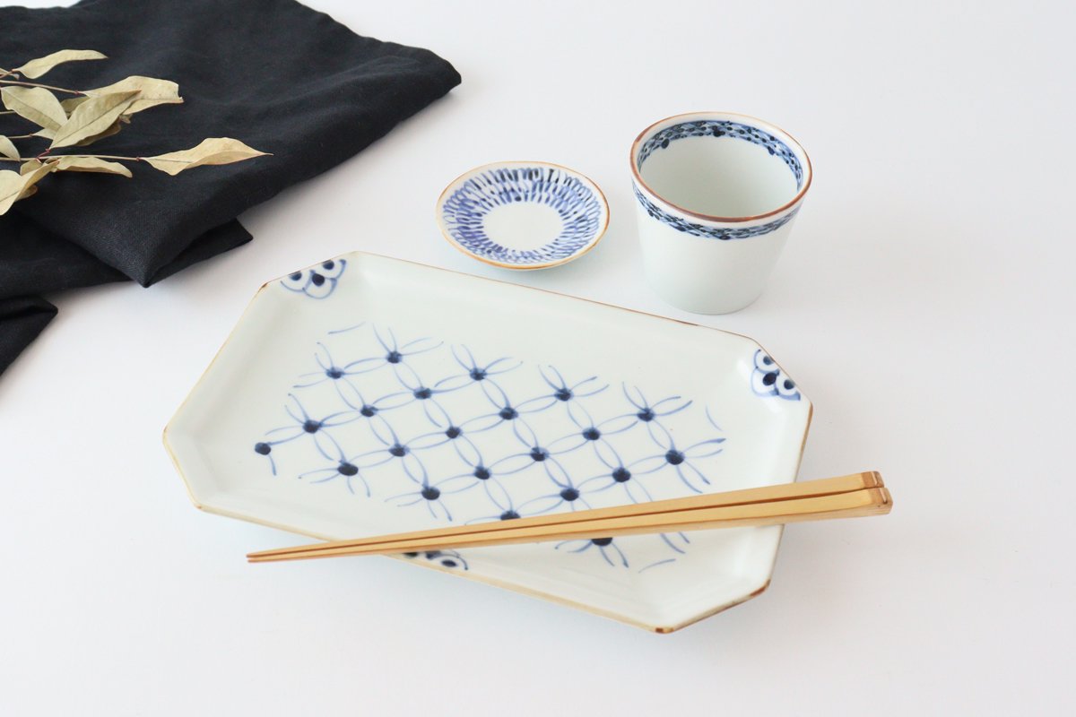 Soba Choko Blue-lined Pattern | Free Cup Arita Ware