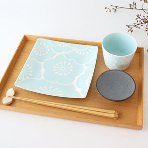 Plate Plum Blue Porcelain Hafuri Hasami Ware