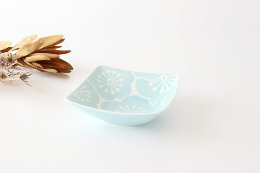 Small bowl plum blue porcelain Hafuri Hasami ware