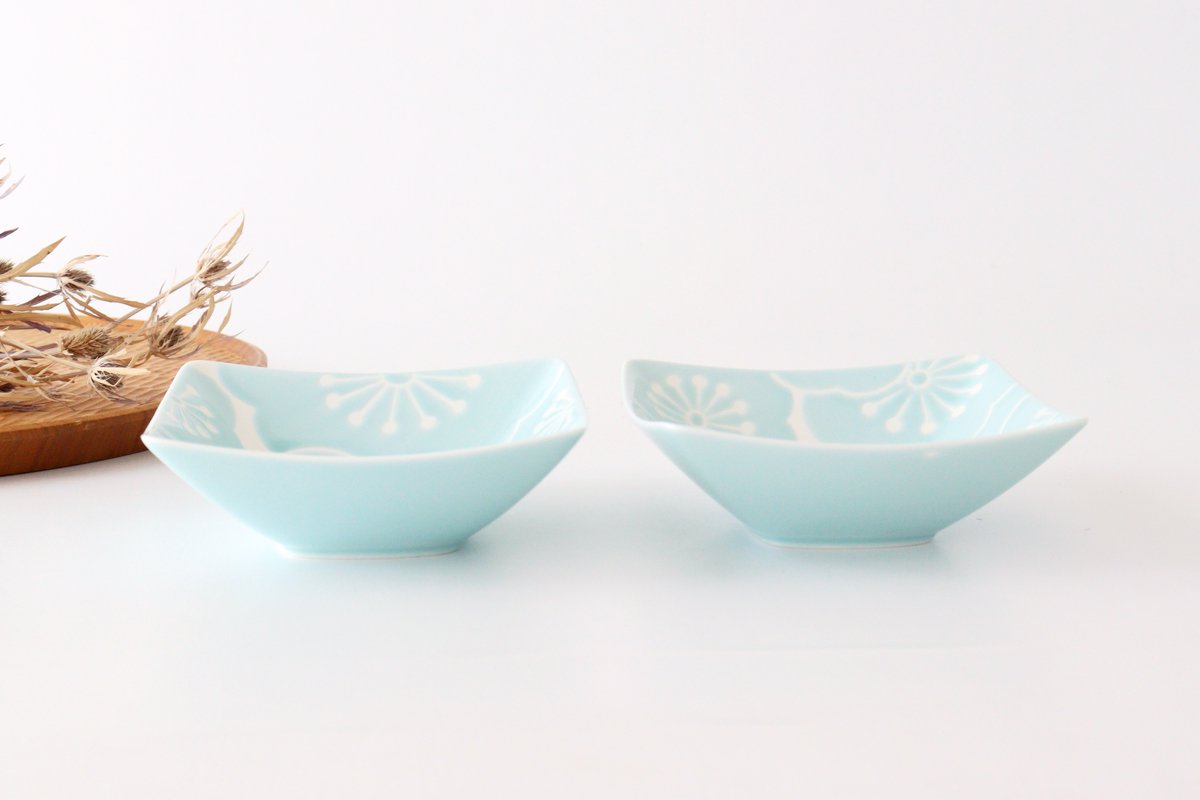 Square Bowl Plum Blue | Kobachi Hasami Ware