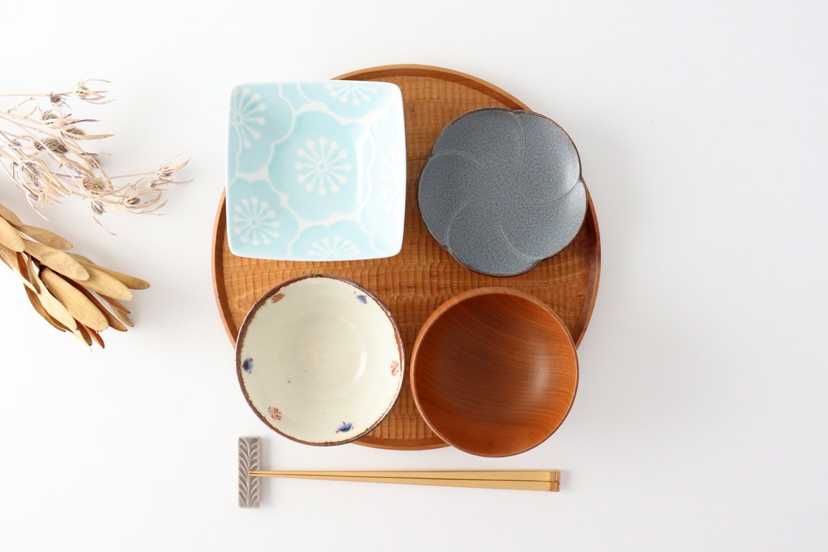 Square Bowl Plum Blue | Kobachi Hasami Ware