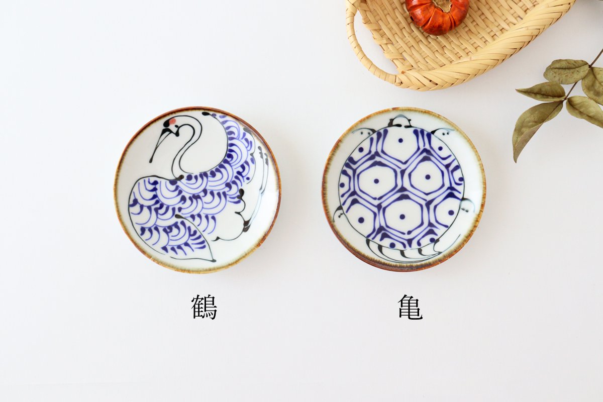 Small plate turtle pottery kotohogi Hasami ware