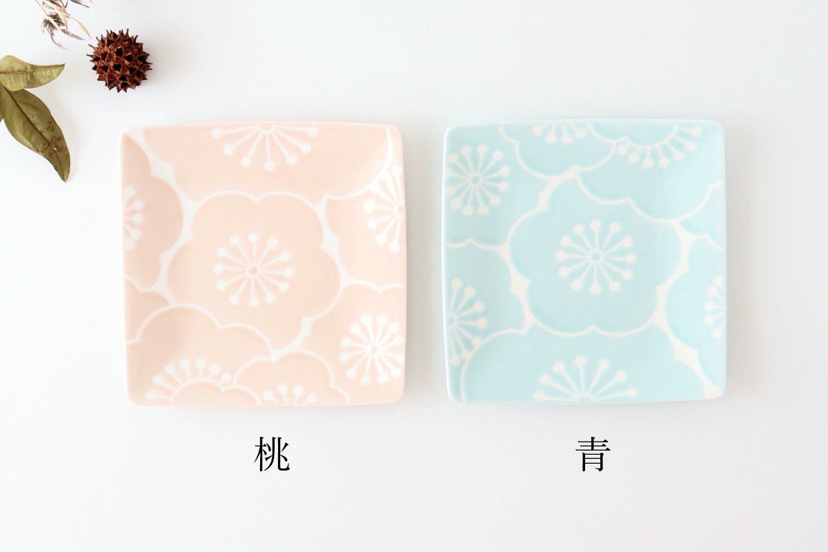 Square Plate Plum Peach | Hasami Ware