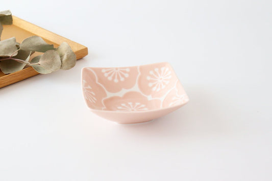 Small bowl Plum Peach Porcelain Hafuri Hasami ware