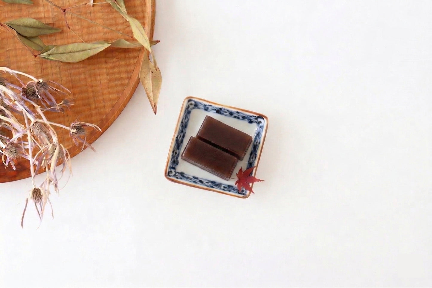 Square Sauce Plate Blue-lined Pattern | Arita Ware