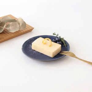 Round plate 13.5cm Ruri pottery Sucre Hasami ware