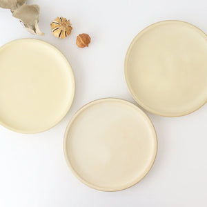 Round plate 21cm ivory pottery Sucre Hasami ware