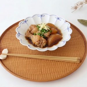 Chrysanthemum Shaped Plate Blue Medium | Hasami Ware