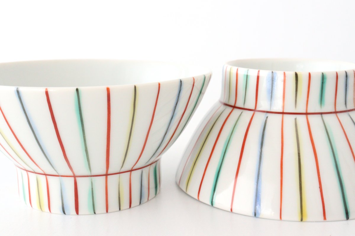 Bowl Tokusa porcelain Kurochin kiln Mino ware