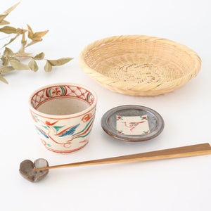 Soba choko, Shino Gosu Akae Pottery, Kurochin kiln, Mino ware