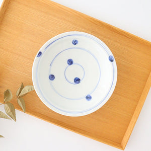 Zoho Kiln Round Plate Blue Flower Pattern | Mino Ware