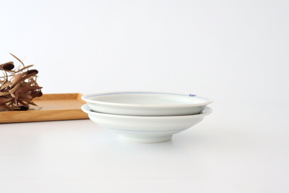 Japanese plate, dyed flower pattern, porcelain, Kurochin kiln, Mino ware
