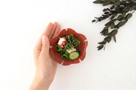 Zoho Kiln Small Plate Red Camellia | Mino Ware