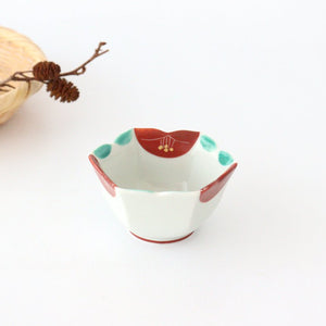 Zoho Kiln Small Bowl Red Camellia | Kobachi Mino Ware