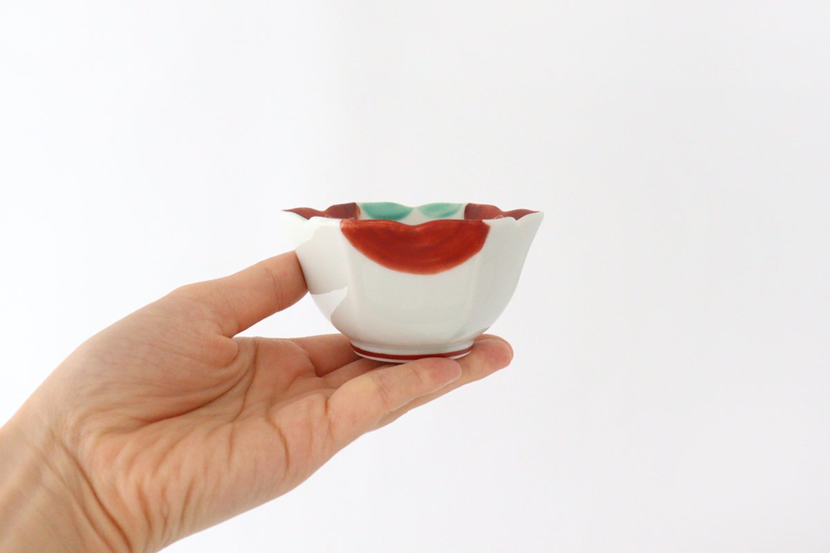 Zoho Kiln Small Bowl Red Camellia | Kobachi Mino Ware