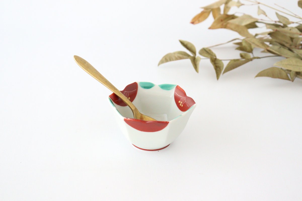 Zoho Kiln Small Bowl Red Camellia | Kobachi Mino Ware