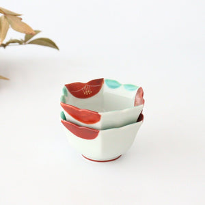 Zoho Kiln Small Bowl Red Camellia | Kobachi Mino Ware