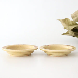Condiment plate Kiseto pottery Kurochin kiln Mino ware