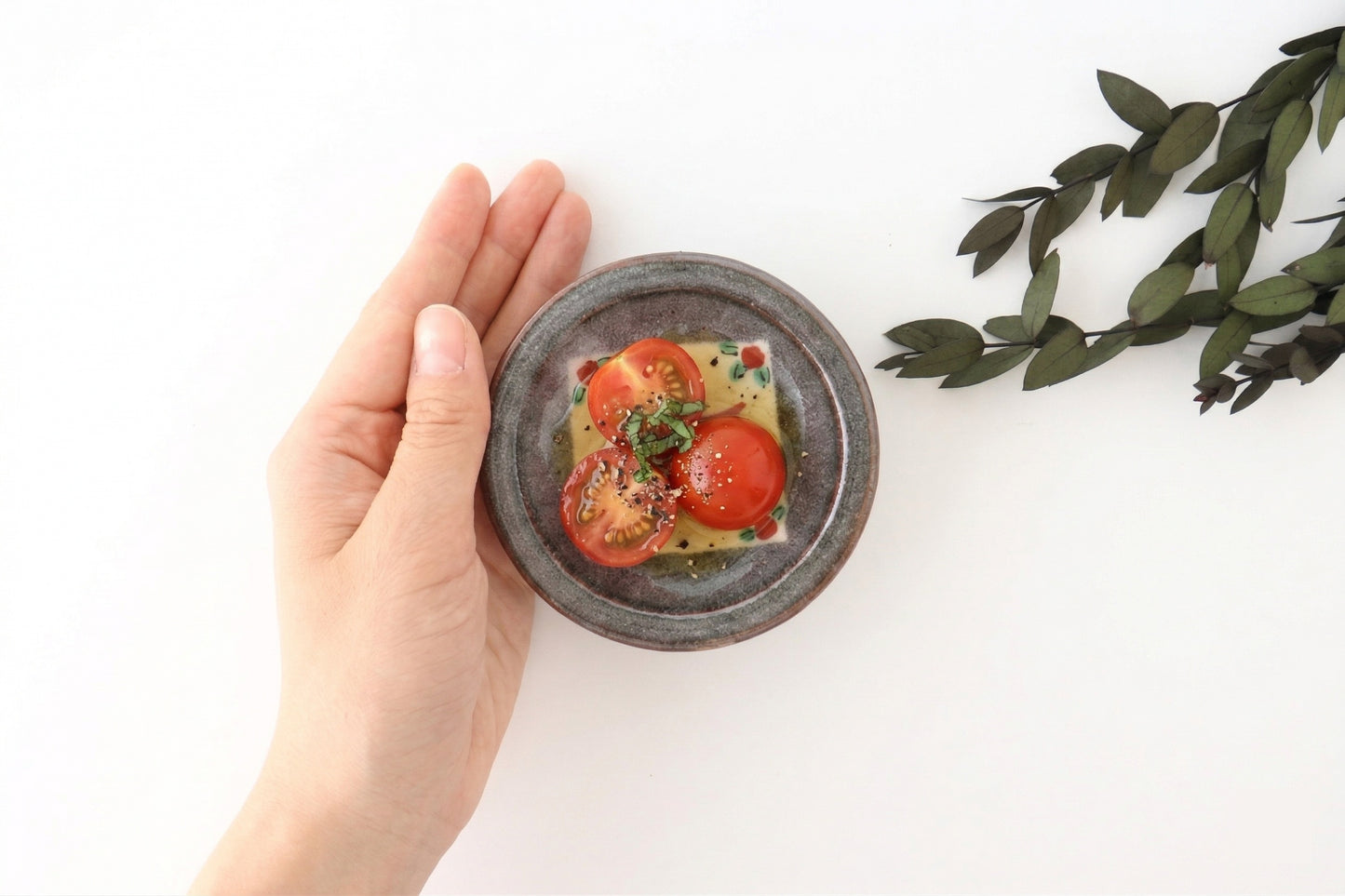 Zoho Kiln Sauce Plate Red Bird | Mino Ware