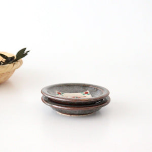 Condiment plate Nezushino pottery Kurochin kiln Mino ware