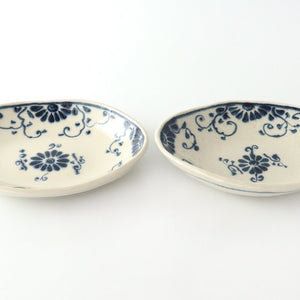 Oval Curry Bowl Blue Flower Annan | Servig Bowl Mino Ware