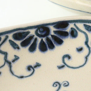 Oval Curry Bowl Blue Flower Annan | Servig Bowl Mino Ware