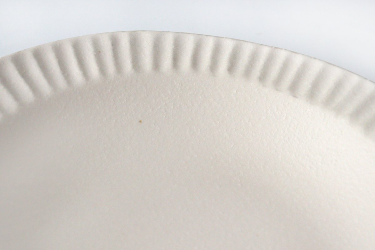 Round plate 22.5cm/5.9in Powdered porcelain Kikuhana Mino ware