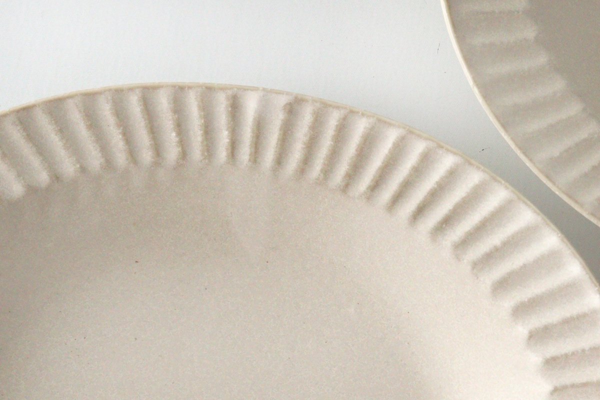 Oval Platter Chrysanthemum White | Mino Ware