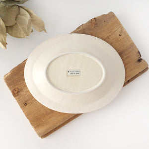 Oval Platter Chrysanthemum White | Mino Ware