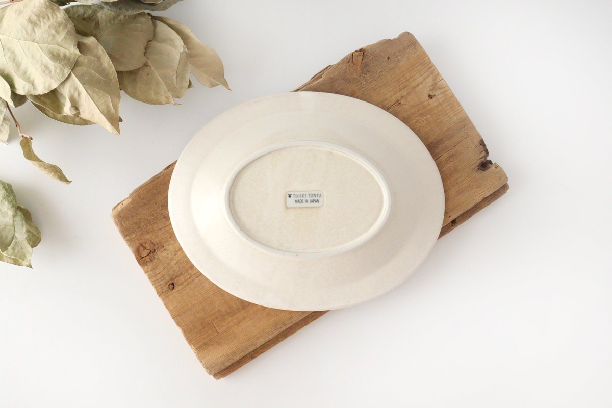 Oval Platter Chrysanthemum White | Mino Ware