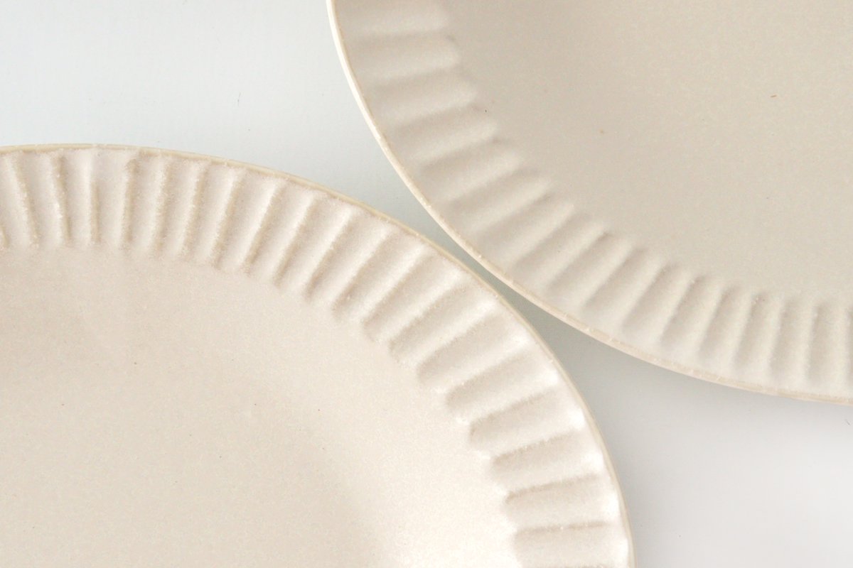 Oval Platter Chrysanthemum White | Mino Ware