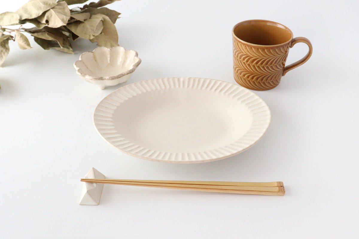 Oval Platter Chrysanthemum White | Mino Ware