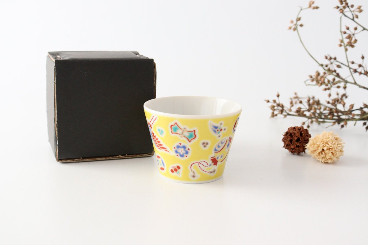 Seikou Kiln Soba Choko Luckey Items Yellow | Free Cup Kutani Ware