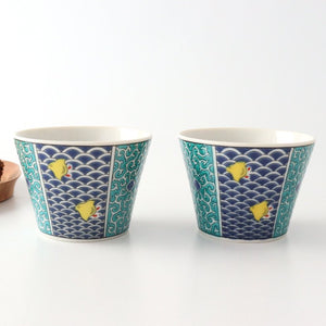 Seikou Kiln Soba Choko Blue Wave | Free Cup Kutani Ware