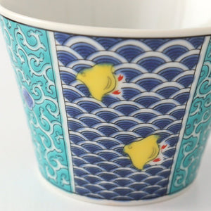 Seikou Kiln Soba Choko Blue Wave | Free Cup Kutani Ware