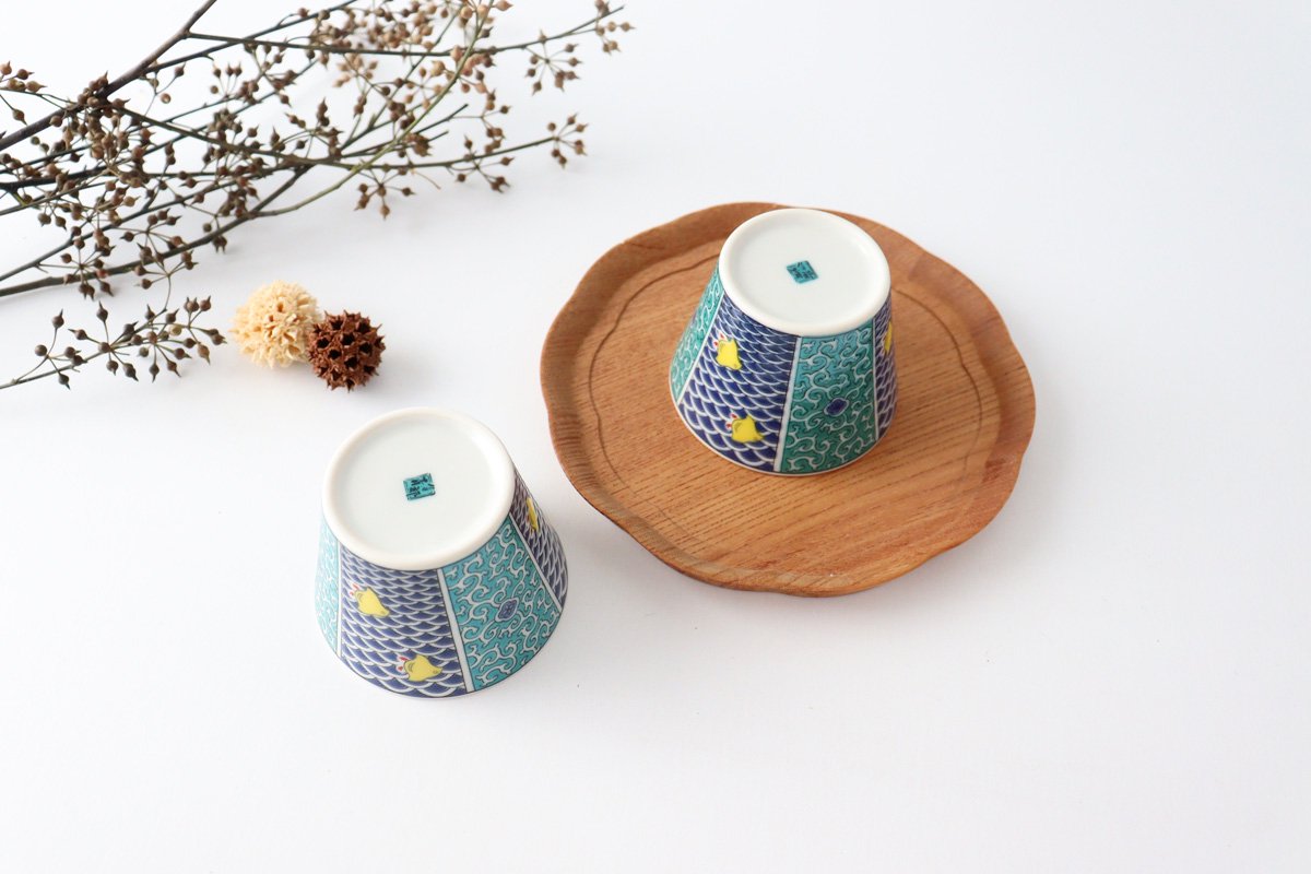 Seikou Kiln Soba Choko Blue Wave | Free Cup Kutani Ware