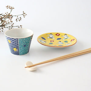 Seikou Kiln Soba Choko Blue Wave | Free Cup Kutani Ware