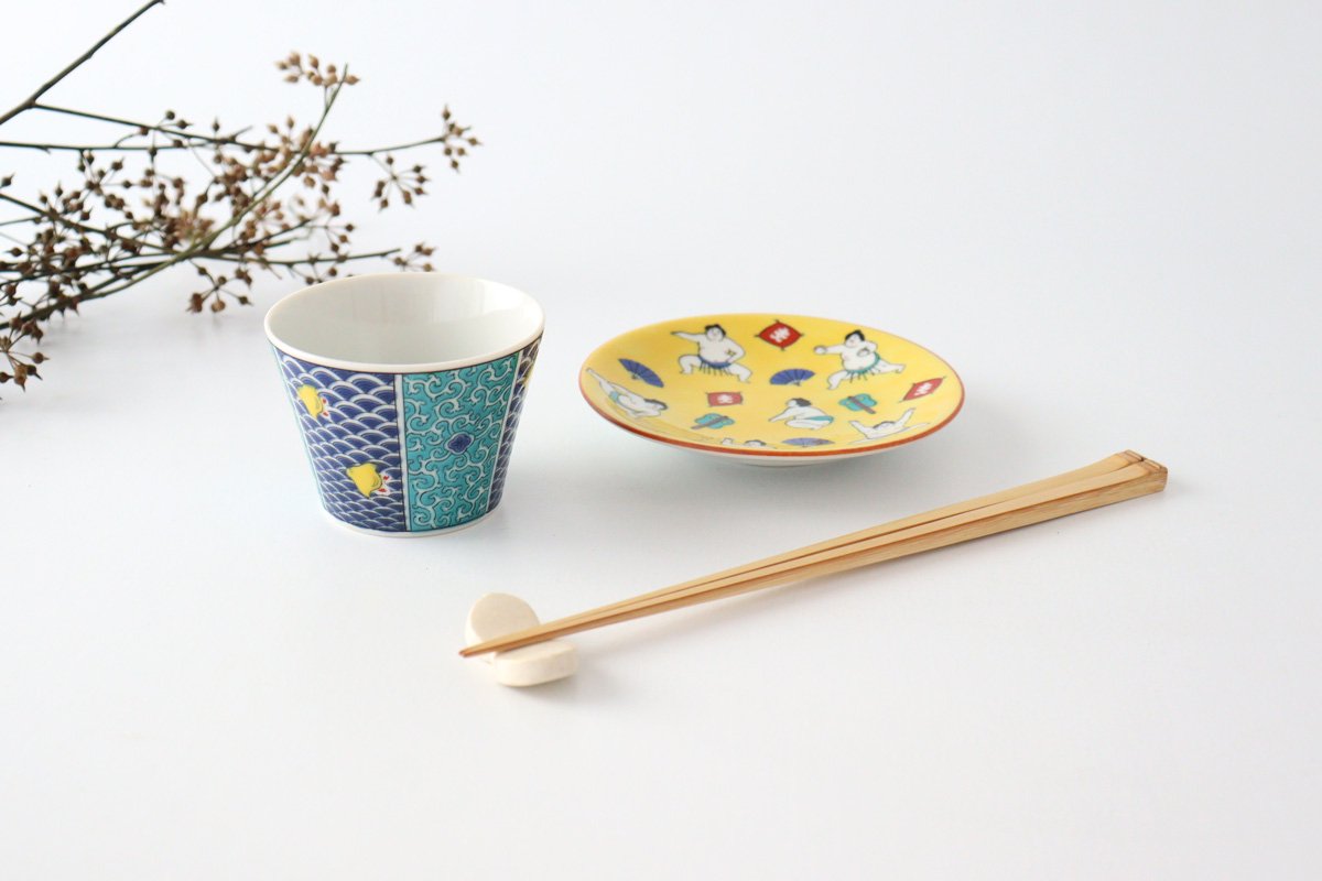 Seikou Kiln Soba Choko Blue Wave | Free Cup Kutani Ware