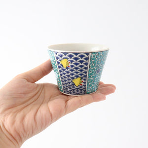 Seikou Kiln Soba Choko Blue Wave | Free Cup Kutani Ware