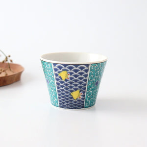 Seikou Kiln Soba Choko Blue Wave | Free Cup Kutani Ware