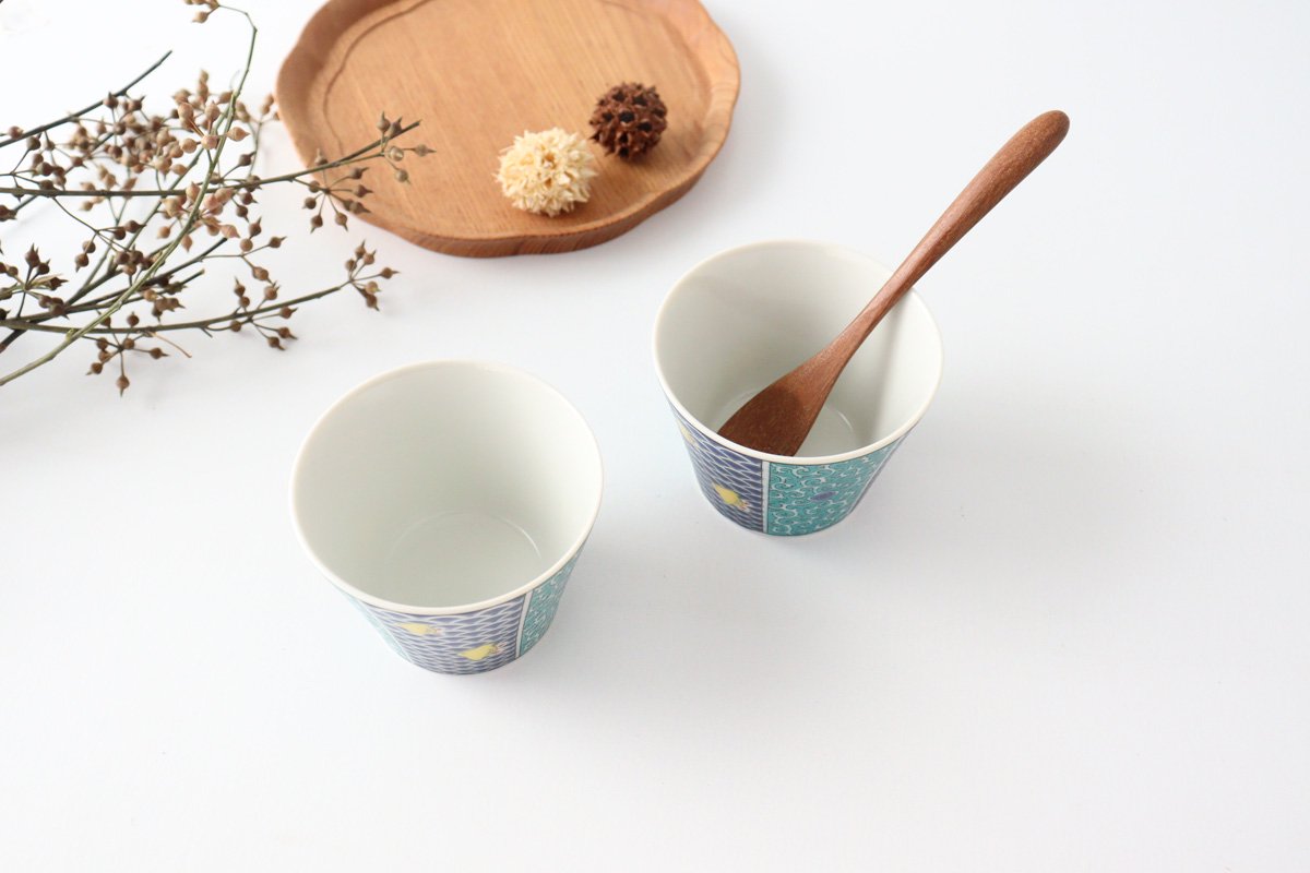 Seikou Kiln Soba Choko Blue Wave | Free Cup Kutani Ware