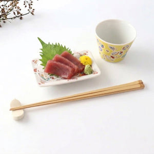 Ginshu Kiln Long Square Small Plate Flower Pattern | Kutani Ware