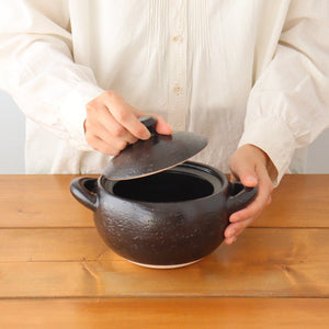 Iga clay pot Kuromaru heat-resistant pottery Hasenen Iga ware