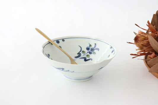 Banreki hand-painted multi-purpose bowl 18cm/7.1in Blue porcelain Hasami ware