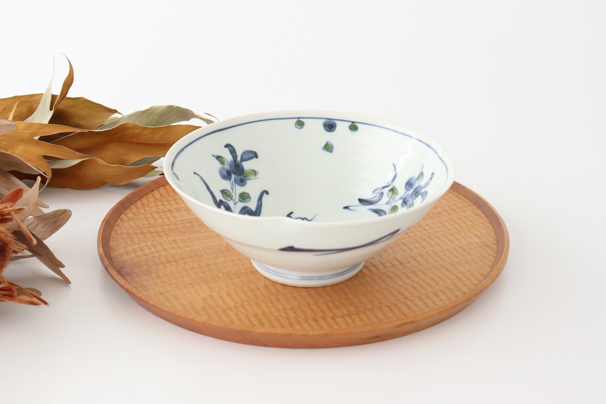 Banreki hand-painted multi-purpose bowl 18cm/7.1in Blue porcelain Hasami ware